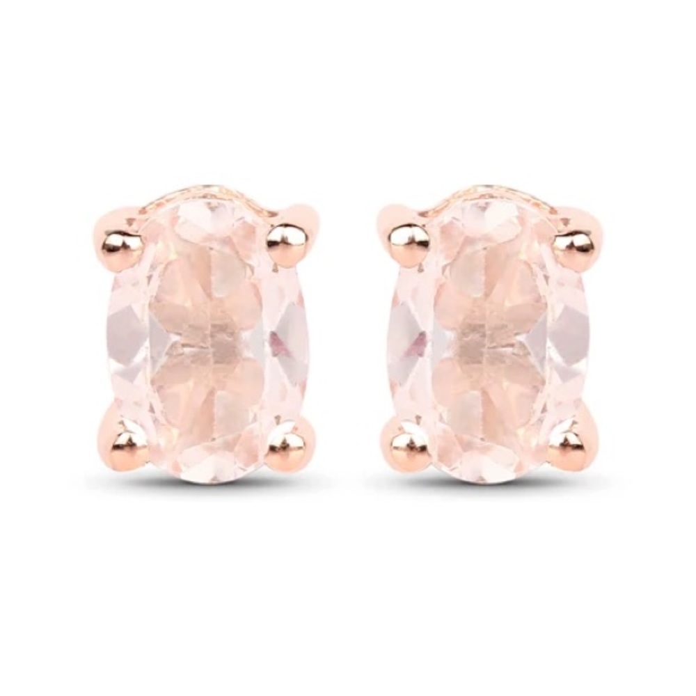 0.80 CARAT GENUINE MORGANITE STUD EARRINGS